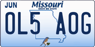 MO license plate OL5A0G