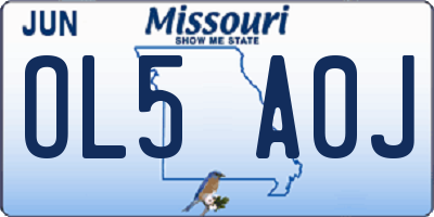 MO license plate OL5A0J
