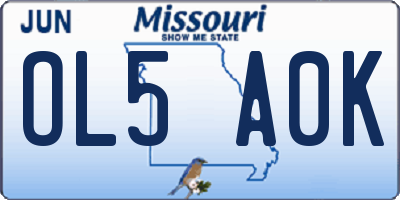 MO license plate OL5A0K