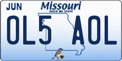 MO license plate OL5A0L