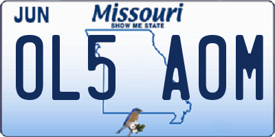 MO license plate OL5A0M