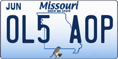 MO license plate OL5A0P