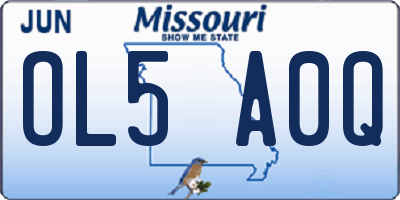 MO license plate OL5A0Q