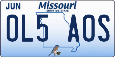MO license plate OL5A0S