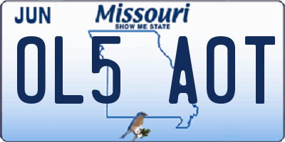 MO license plate OL5A0T