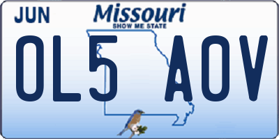 MO license plate OL5A0V