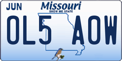 MO license plate OL5A0W