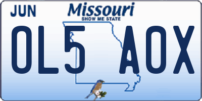 MO license plate OL5A0X