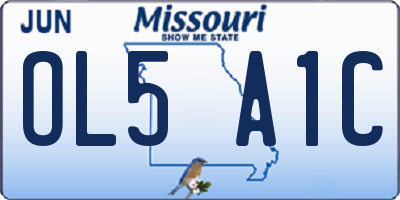 MO license plate OL5A1C