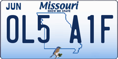 MO license plate OL5A1F