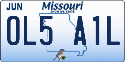 MO license plate OL5A1L
