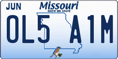 MO license plate OL5A1M