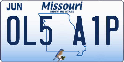 MO license plate OL5A1P