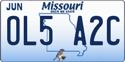 MO license plate OL5A2C