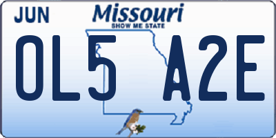 MO license plate OL5A2E