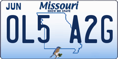 MO license plate OL5A2G