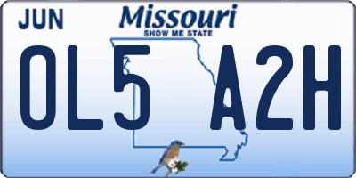 MO license plate OL5A2H