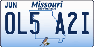 MO license plate OL5A2I