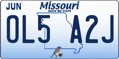 MO license plate OL5A2J