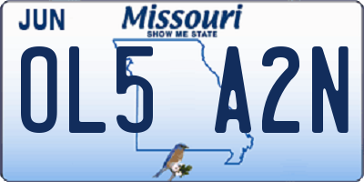 MO license plate OL5A2N