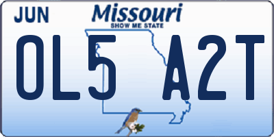 MO license plate OL5A2T