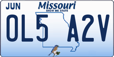 MO license plate OL5A2V