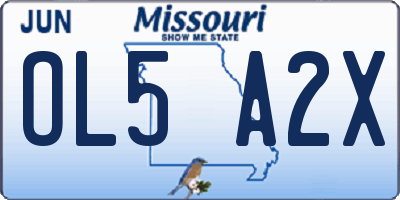MO license plate OL5A2X