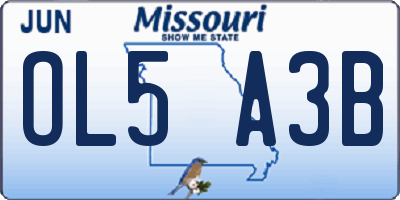 MO license plate OL5A3B