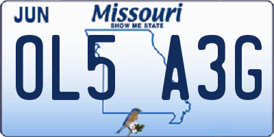 MO license plate OL5A3G