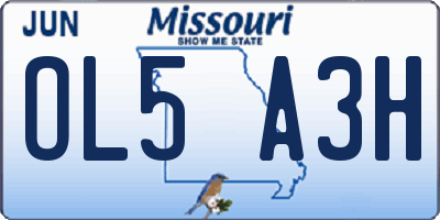 MO license plate OL5A3H
