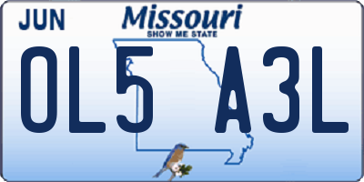 MO license plate OL5A3L
