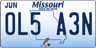 MO license plate OL5A3N
