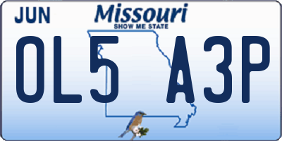 MO license plate OL5A3P