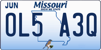 MO license plate OL5A3Q