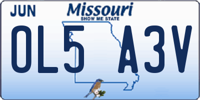 MO license plate OL5A3V