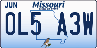 MO license plate OL5A3W