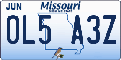 MO license plate OL5A3Z