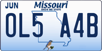 MO license plate OL5A4B