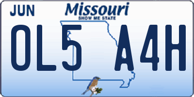 MO license plate OL5A4H