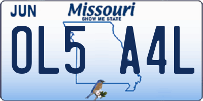 MO license plate OL5A4L