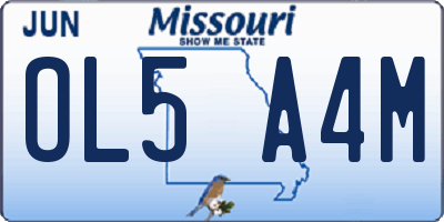 MO license plate OL5A4M