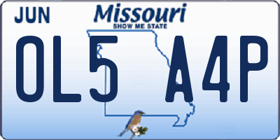 MO license plate OL5A4P
