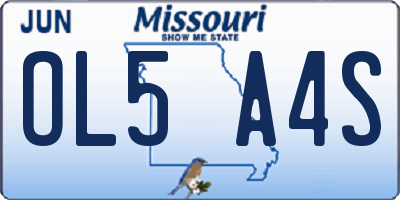MO license plate OL5A4S