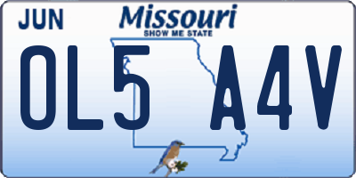 MO license plate OL5A4V