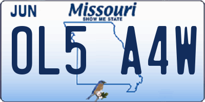 MO license plate OL5A4W
