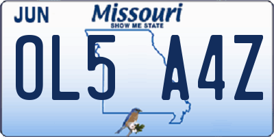 MO license plate OL5A4Z