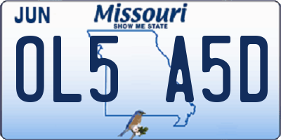 MO license plate OL5A5D