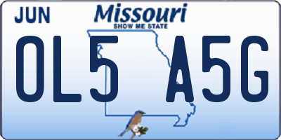 MO license plate OL5A5G