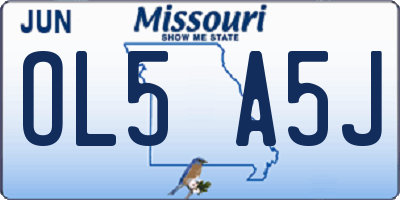 MO license plate OL5A5J