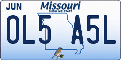 MO license plate OL5A5L